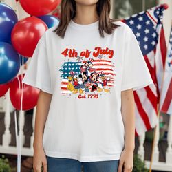 mickey and friens 4th of july est 1776 shirt, disneyworld happy independence day, est 1776 4th of july t-shirt, memorial