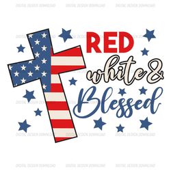 red white and blessed american flag svg