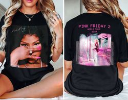 pink friday 2 airbrush nicki minaj 2 sided shirt, nicki minaj tour shirt, nicki minaj merch, pink friday 2 world tour