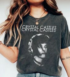 crystal castles music band ,crystal castles merch oversized, alice glass and ethan kath tee, music band graphic tee, gif
