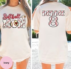 custom softball mom shirt with kid's name and number, game d