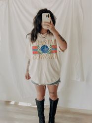 coastal cowgirl tee, trendy cowboy summer aesthetic graphic