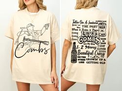 combs bullhead shirt two side print, luke combs western shirt, band country music shirt, western shirt, luke combs fan,