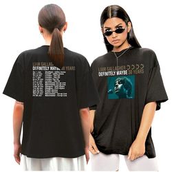 liam gallagher t shirt definitely maybe 2024 tour tshirt 100 cotton t-shirt black