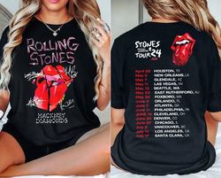 vintage rolling stones tour 2024 shirt, rolling stones band fan shirt, hackney diamonds tour shirt, rock and roll shirt