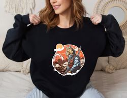 retro samurai cat sweatshirt, japanese ninja cat ,happy new year shirt, valentine shirt, t-shirt