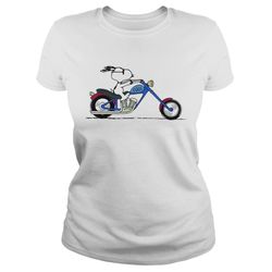cool snoopy riding motorcycle peanuts shirt