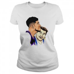 luka doncic smiling at devin booker trash talk funny t-shirt