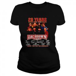 20 years of zac brown band 2002 2022 signatures shirt