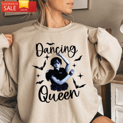 dancing queen wednesday addams shirt gifts for horror movie lovers  happy place for music lovers