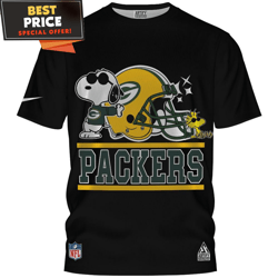 green bay packers snoopy and woodstock nfl helmet big fan tshirt, cool green bay packers gifts  best personalized gift