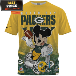 green bay packers x mickey champions cup fullprinted tshirt, gifts for green bay packers fans  best personalized gift  u