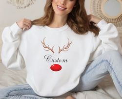 personalized family reindeer christmas sweatshirt, family christmas ,happy new year shirt, valentine shirt, t-shirt