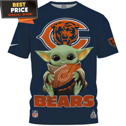 chicago bears x baby yoda nfl big fan tshirt, chicago bears gift ideas  best personalized gift  unique gifts idea