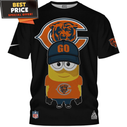 chicago bears x minion football big fan tshirt, gifts for chicago bears fans  best personalized gift  unique gifts idea