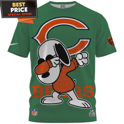 chicago bears x snoopy dabbing big fan tshirt, best gifts for bears fans  best personalized gift  unique gifts idea