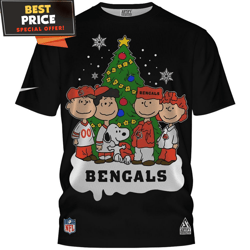 cincinnati bengals the peanuts fan in christmas tshirt, bengals gifts  best personalized gift  unique gifts idea