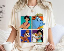 aladdin group shot box up shirt walt disney world shirt gift ideamen women,tshirt, shirt gift, sport shirt