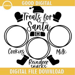 cookies for santa tray svg, png, dxf, jpg, treats for santa svg, treats for santa tray svg cut file, treats for santa