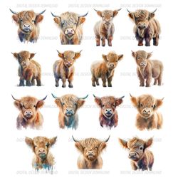 baby highland cow png | highland cow baby | highland cow nursery | cow wall art | nursery wall art | baby animals