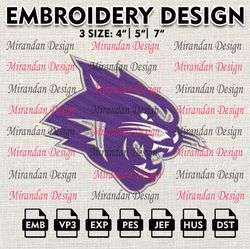 ncaa abilene christian wildcat embroidery file, 3 size, 6 formats, ncaa machine embroidery design, ncaa logo, ncaa teams