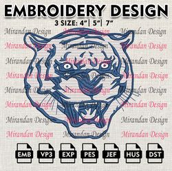 ncaa jackson state tigers embroidery file, 3 size ,6 formats, ncaa machine embroidery design, ncaa teams, ncaa logo
