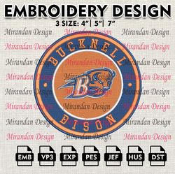 ncaa bucknell bison embroidery design, machine embroidery files in 3 sizes for sport lovers, ncaa teams logo