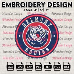 ncaa belmont bruins embroidery design, machine embroidery files in 3 sizes for sport lovers, ncaa bruins teams logo