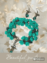 bracelet with emerald roses