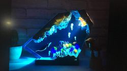 sea, night light, epoxy lamp, resin lamp, resin night light,epoxy resin lamp,table lamp,custom night