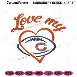 love my chicago bears embroidery design file