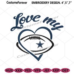 love my dallas cowboys embroidery design file