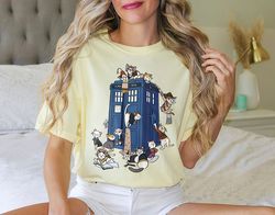 funny cat and police box doctor who shirt, police box shirt, 99