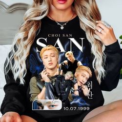 limited choi san shirt korean pop tshirt vintage unisex shirt, shirt choi san retro classic t-shirt, kpop bootleg shirt