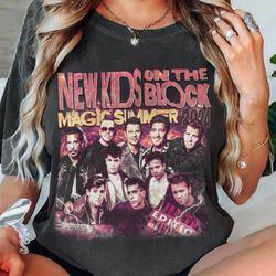 new kids on the block shirt, the magic summer tour 2024 shirt, nkotb group concert shirt, mixtape tour blockhead shirt