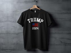 trump 2024 american flag patriotic t-shirt, political support shirt, unisex apparel for voters