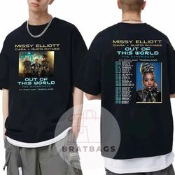 missy elliott 2024 tour x ciara & busta shirt, out of this world 2024 tour shirt, missy elliott rap tour concert shirt