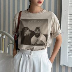 taylor swift and post malone fortnight tshirt, fortnight shirt, ttpd shirt, taylor swift shirt