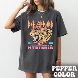 80s rock band shirt, leppard shirt, rock and roll leopard retro music festival shirt