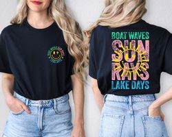 boat waves sun rays lake days comfort colors shirt, retro summer shirt, retro summer shirt, lake life shirt,lake vacatio
