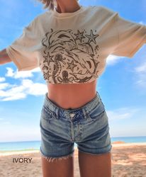 ocean creatures t-shirt, cute summer shirt, beach vacation shirt, sea animals shirt, summer t-shirt, beach vacation t-sh