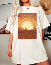 retro desert landscape t-shirt, vintage landscape t-shirt, neutral landscape, adventure t-shirt, abstract mountain and s