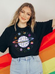 safe space lgbtq shirt, pride month rally shirt, inclusive apparel, unisex comfort colors shirt, love is love shirt