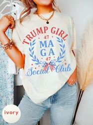 womens trendy trump shirt, maga social club, political t- shirt, 2024 election shirt