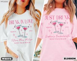 luxury bachelorette shirts, drunk in love bachelorette party shirt, bachelorette social cocktail club, bridal party gift