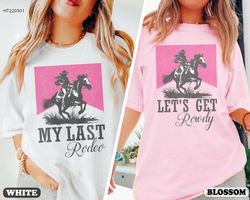 nashville bachelorette shirts, bachelorette party shirts, last rodeo bachelorette shirt, western bridal party gifts