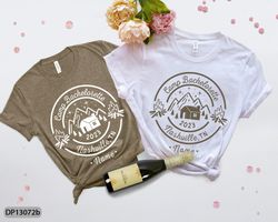 personalized camp bachelorette shirt, girls weekend shirt, camping crew shirt, bride bridesmaid matching