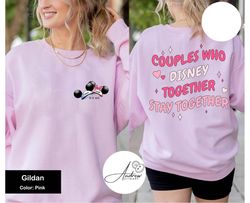 custom two sided mickey minnie ears couples disney together stay together shirt,