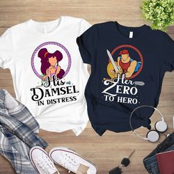 hercules and megara his and hers shirts  her zero to hero his damsel in distress