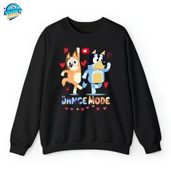 bluey dance mode sweatshirt, bluey valentine shirt, bluey friends shirt, friends of bluey shirt, bluey family matching s